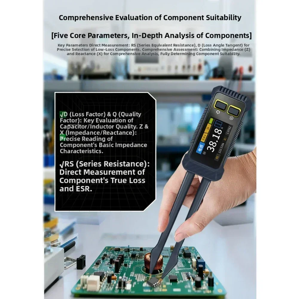 

JD-1795 Мультиметр LCR с портативной конструкцией для измерения сопротивления емкости и индуктивности компонентов SMD