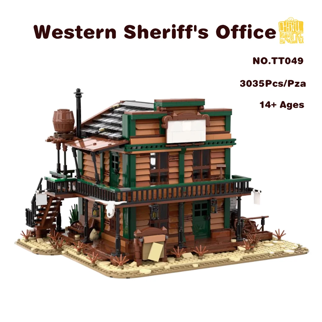 MOC TT049 Western Sheriff's Office Model With PDF Drawings Building Blocks Bricks DIY Toys Birthday Christmas Gifts