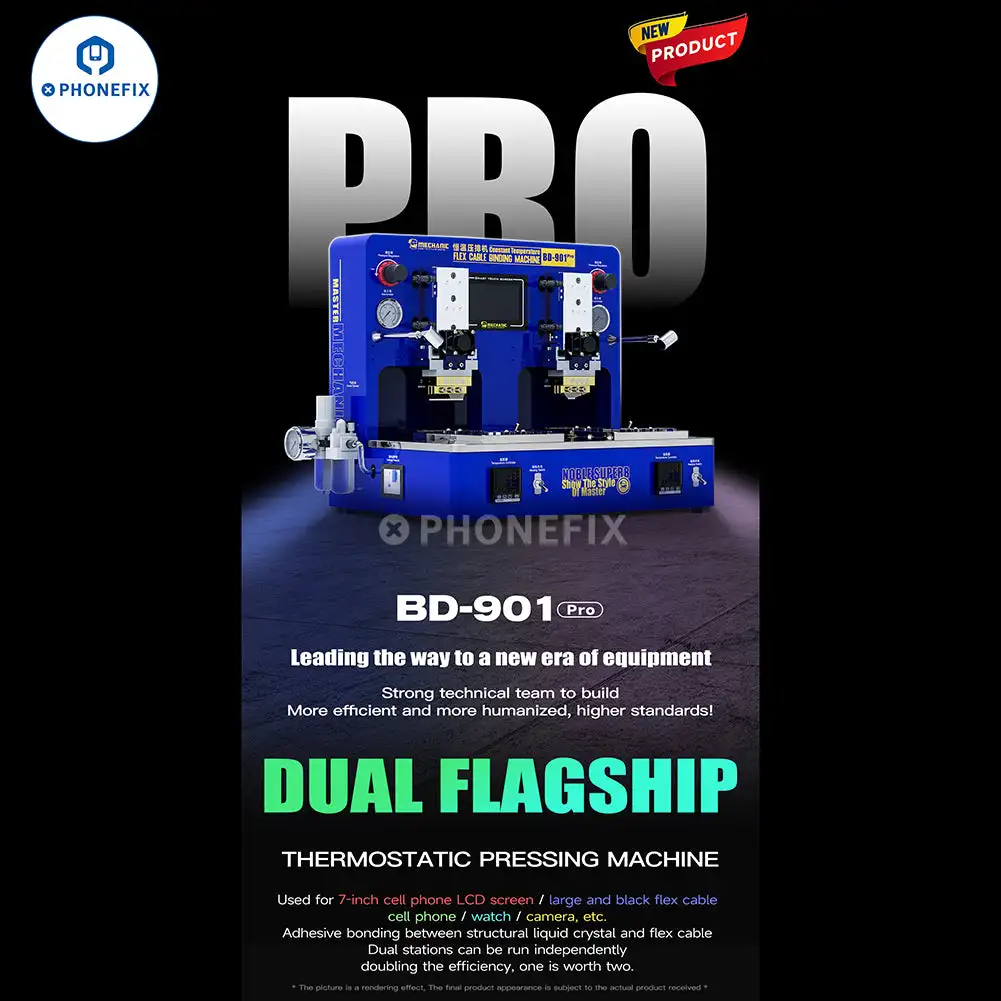 Meccanico BD-901 Pro termostatico Flex Cable Bonding Machine doppia stazione di pressatura per telefono cellulare LCD cablaggio premendo riparazione