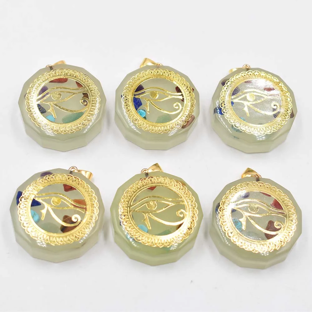 Wholesale 6pieces / batch luminous stone treatment necklace natural chakra energy Pendant Necklace accessories Free Shipping