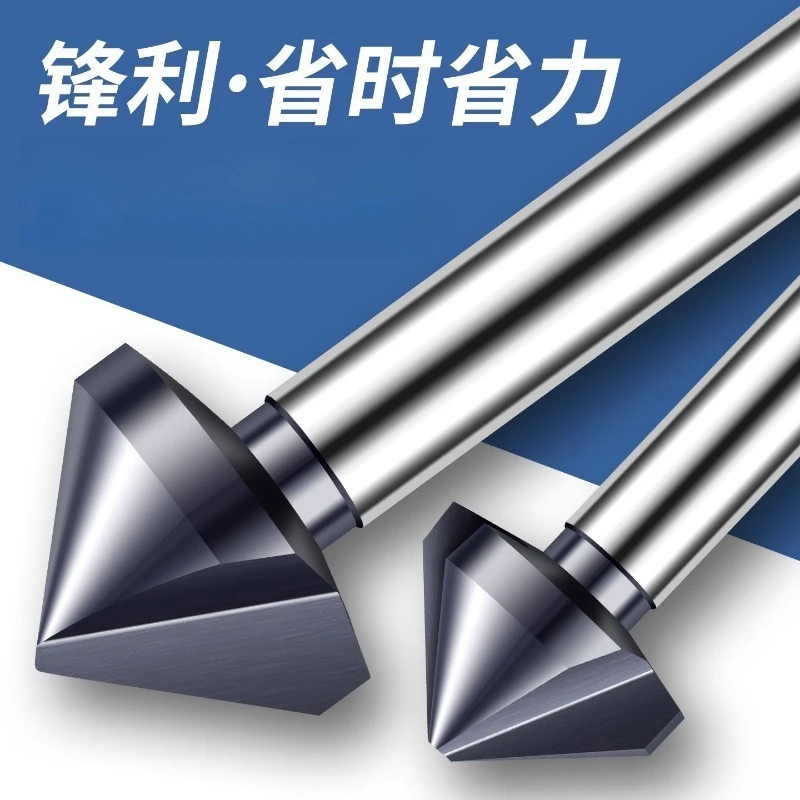 

90 Degree 3 Flute Chamfer Cutter 60 Degree Single Flute Countersink Drill Bit Metal Stainless Steel Deburring Chamfering Tool