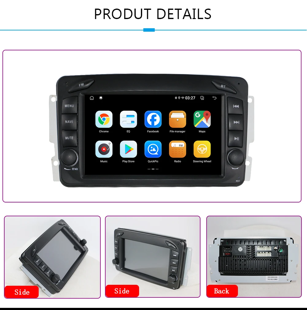 أندرويد 13 لمرسيدس بنز CLK W209 W203 1998-2006 سيارة الوسائط المتعددة مشغل فيديو CarPlay 4G واي فاي نظام تحديد المواقع والملاحة ستيريو راديو السيارة