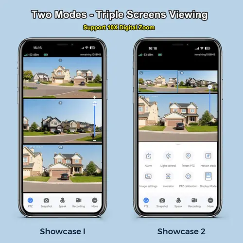 Imagen 2 del producto Cámara Solar V380 Pro WiFi para exteriores, Triple lente PIR, detección humana, visión nocturna, PTZ, cámaras IP inalámbricas, protección de seguridad CCTV