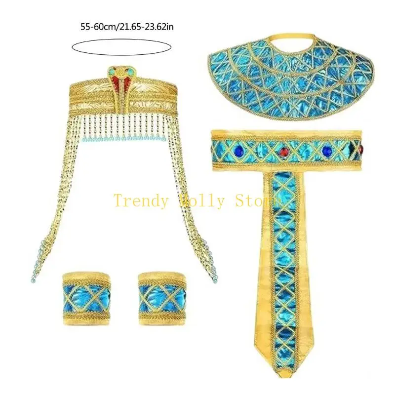 N5KB Egyptische hoofdbanden kopstuk Egyptische riemspolsband voor vrouwelijke mannen