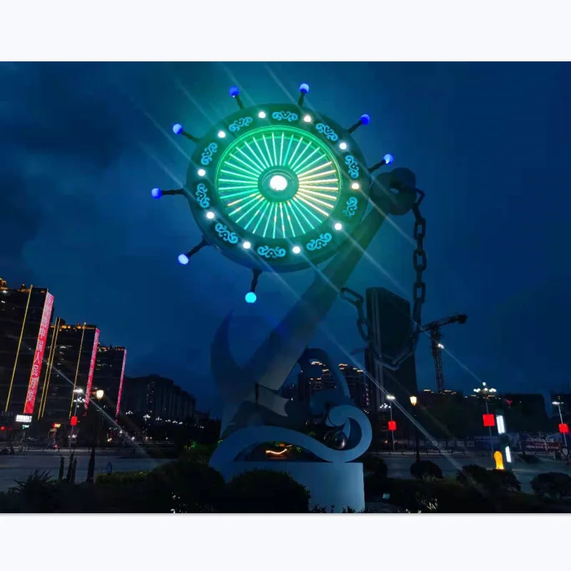 Led Landscape Illuminated Light Lamp Anchor Outdoor Waterproof Luminous RGB