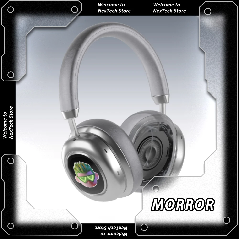 

MORROR ART Pro VWS Bluetooth Headphone Portable Display Screen Noise Reduction HiFi Sound Stereo Customize Wearable Headphone