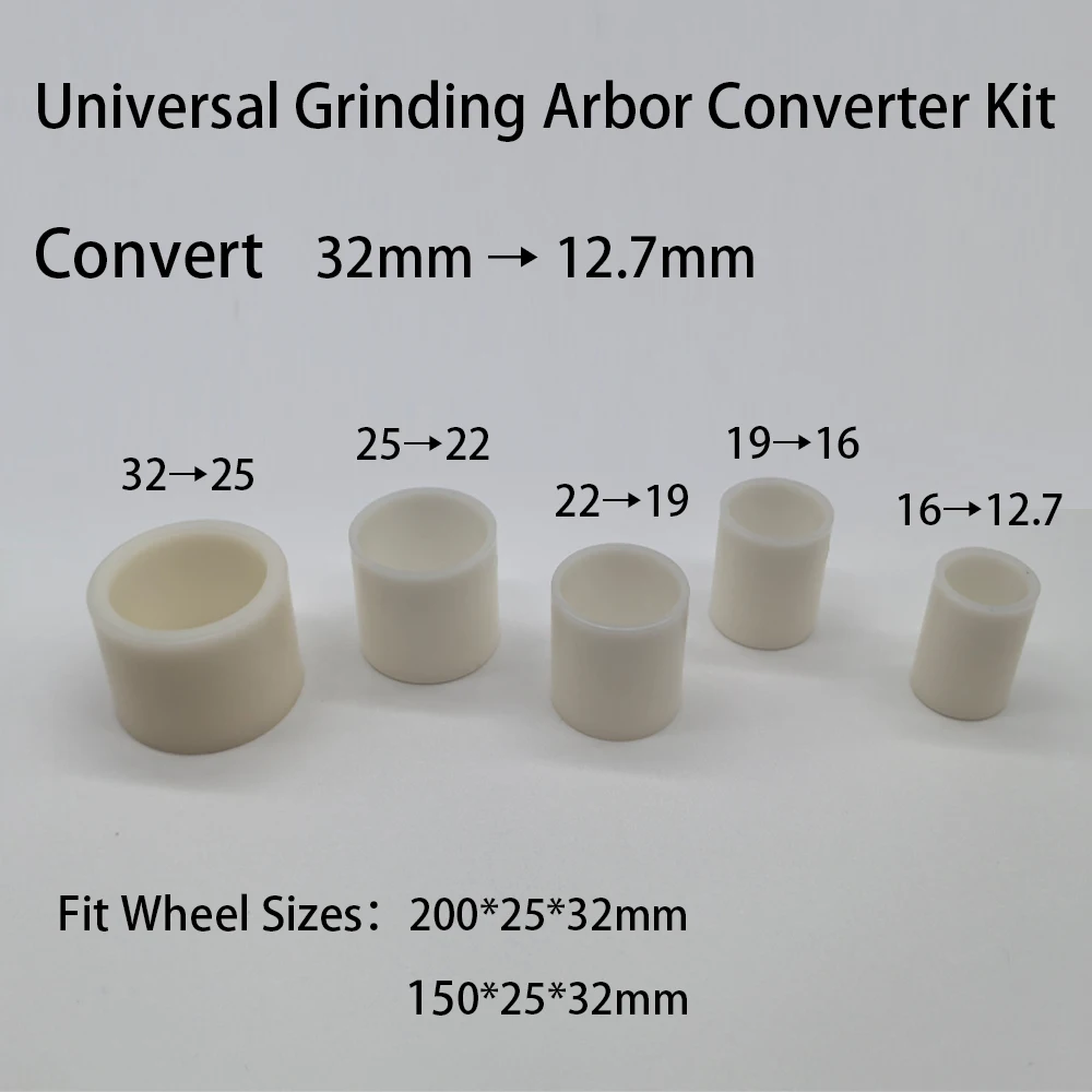 Universal Grinding Wheel Adapter Kit 5Pcs 32-25-22-19-16-12.7mm for 200/150mm Bench Grinder  Reducer Ring Washer Converter Tool