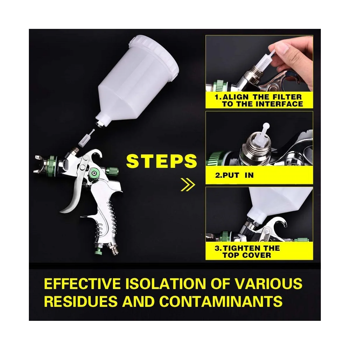 Hvlp เครื่องพ่นสเปรย์แบบละอองสูง1.4/1.7/2.0mm 3หัวฉีดพ่นสีแบบ DIY ชุดสีพ่นพ่นสีแบบพกพา