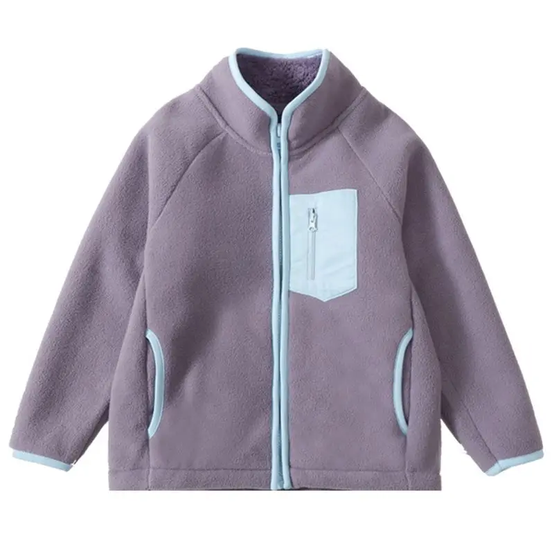 

Children Autumn Fleece Zipper Jackets Winter Warm Jacket Coat Stand Collar Zipper Outwear Coat Kids Casual Solid Sportswear