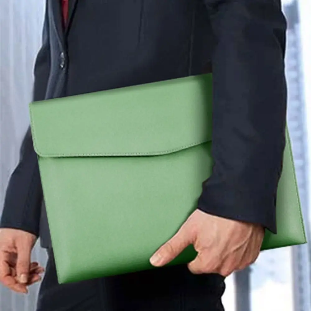 Stationery Dustproof Leather Leather Document Pouch Large Capacity A4 Leather File Folder File Organizer Pouch for Men