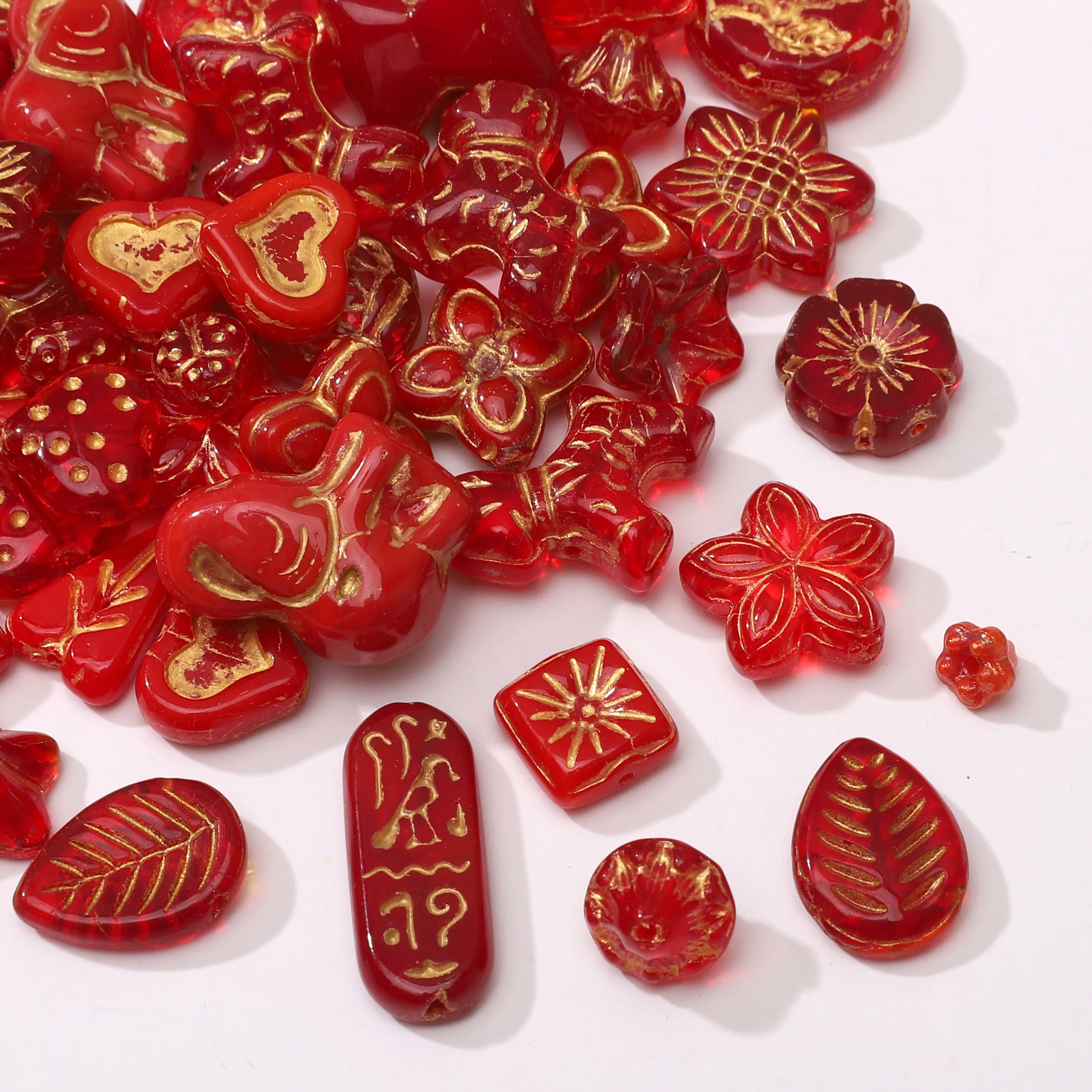 Несколько-форм-1-10-шт-красные-серии-свободные-бусины-разделители-лэмпворк-бусины-с-цветами-листьями-сердцем-животными-для-изготовления-ювелирных-аксессуаров