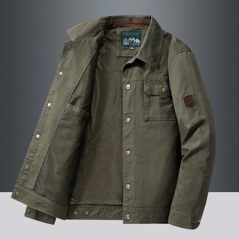 

Men Retro Tactical Cargo Jackets Tops Field Casual Fashion Hiking Jackets Men Military Cargo Jacket Outdoor Multi Pockets Coat