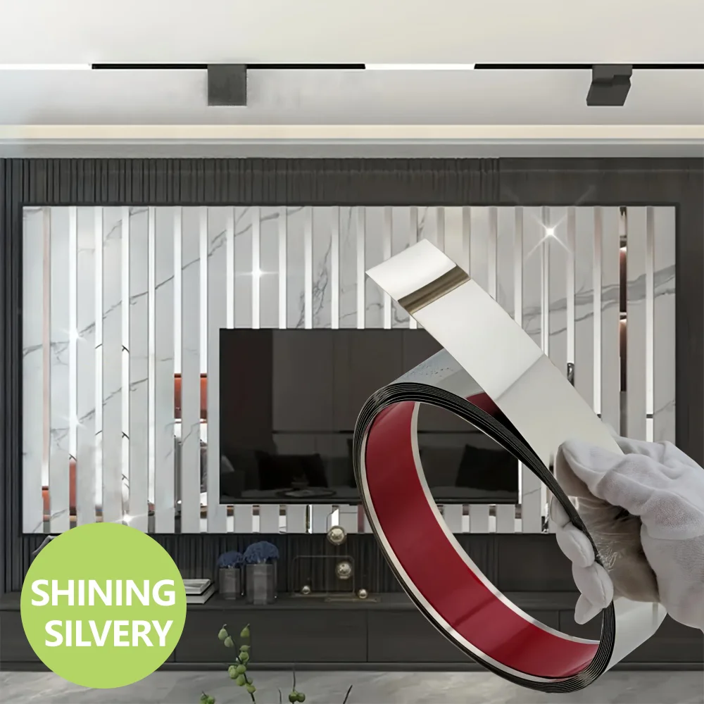 5-Meter-Long Mirror Stainless Steel Metal Decorative Strip, With Beautiful Wall Edges, Waterproof And Wear-Resistant.