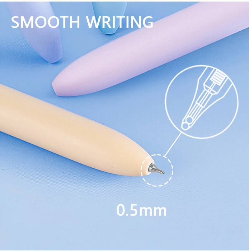 Kreativer 4-in-1-Mehrfarben-Gelstift, 0,5 mm feine Spitze, schnell trocknend, glattes Schreiben, farbige Stifte für Notizen und Lernpapier – Detail 5