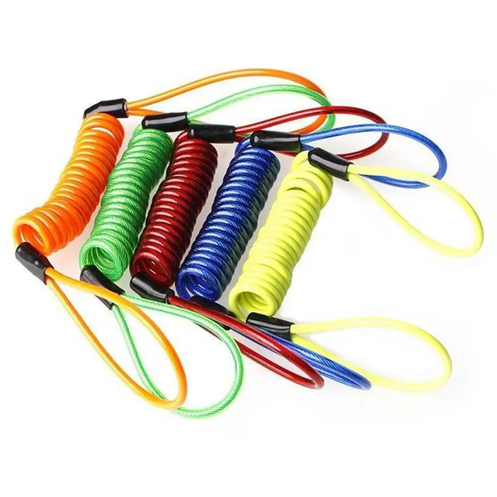 ตัวล็อคดิสก์เบรกรถจักรยานยนต์สกู๊ตเตอร์เตือนสายเชือกสปริงขนาด120ซม. ตัวล็อคสายเคเบิลป้องกันการโจรกรรม