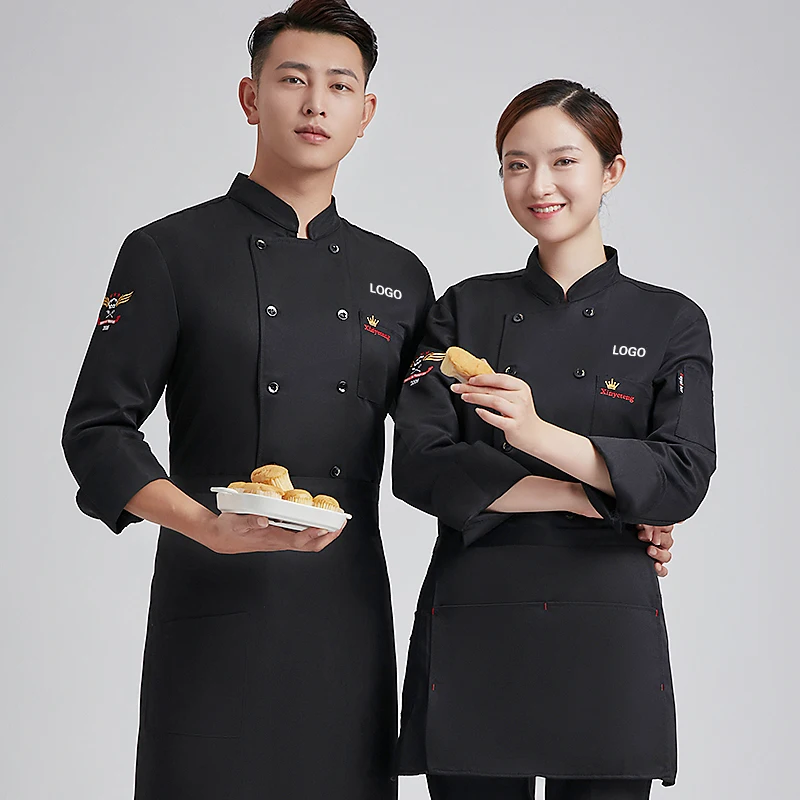 Chef Uniform Voor Mannen Vrouwen Jas Koken Kleding Keuken Westerse Restaurante Hotel Pastry Chef Barbecue Restaurant Custom Logo