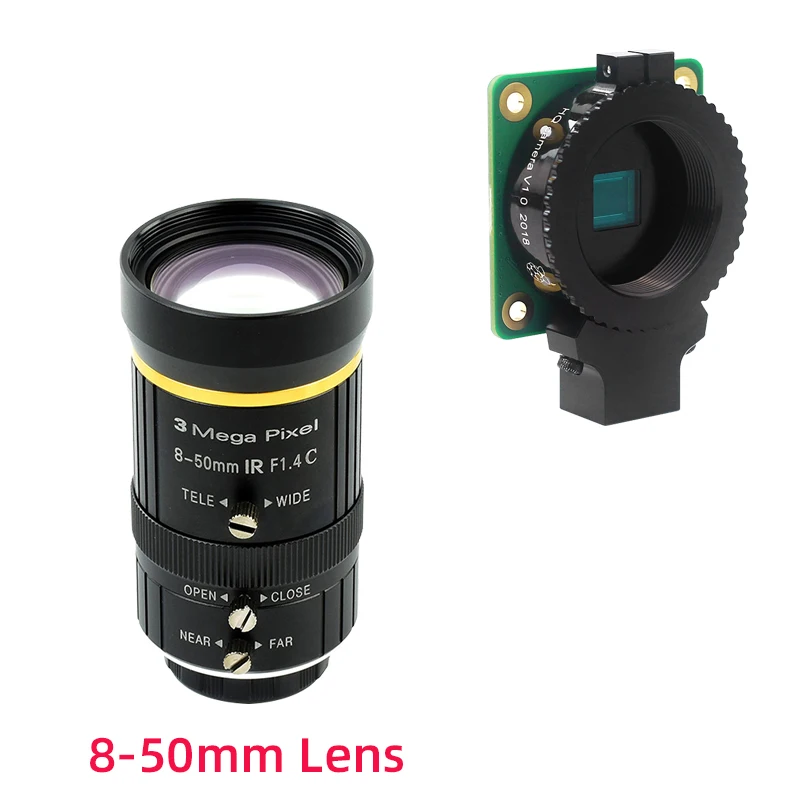 Raspberry Pi 4 Hohe Qualität Kamera Modul mit Industrie-grade HD Zoom Tele 8-50mm Objektiv/16mm Objektiv für Raspberry Pi 4/3B +