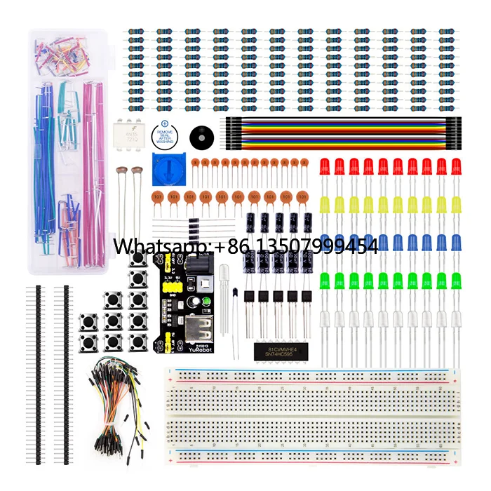 

Power Supply Module Jumper Wire Precision Potentiometer 830 Tie-Points Breadboard Stem Education Electronic Fun Kits