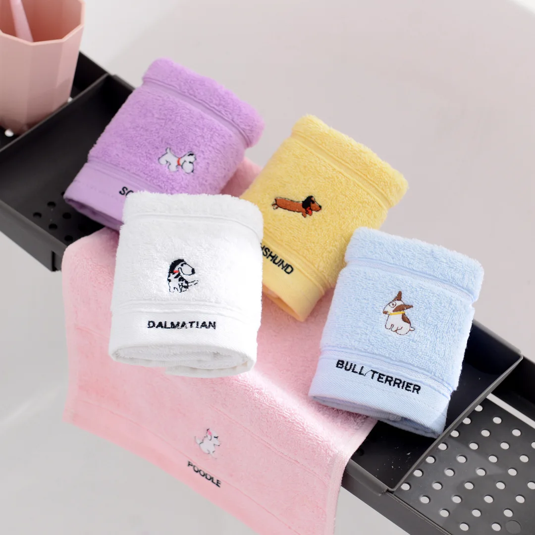 Baby cotton towel baby cartoon face wash towel baby baby household towel absorbent 100% cotton child towel