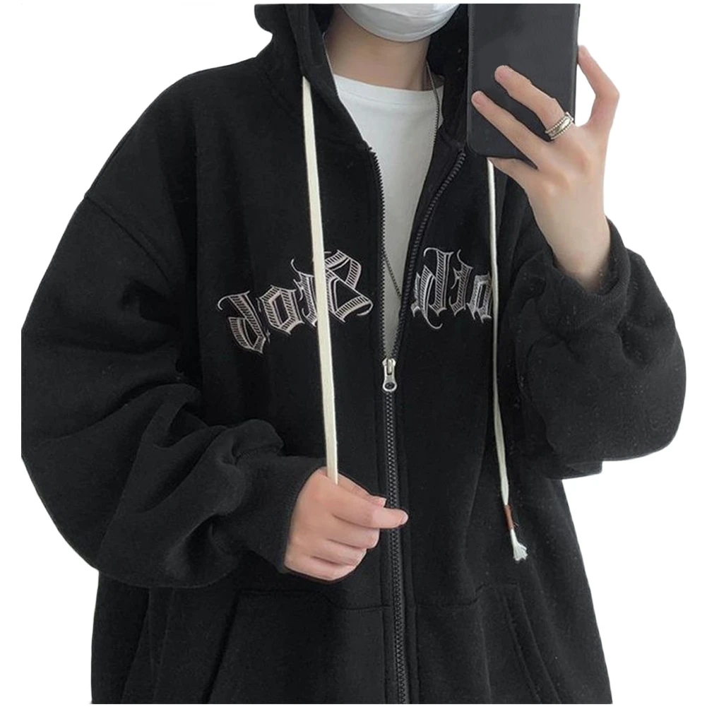 Casual Outings XL 2XL Hooded Casual Cardigan Casual Letter Printed Jacket Men's Loose Hoodie Comfortable Fit Hooded Neckline