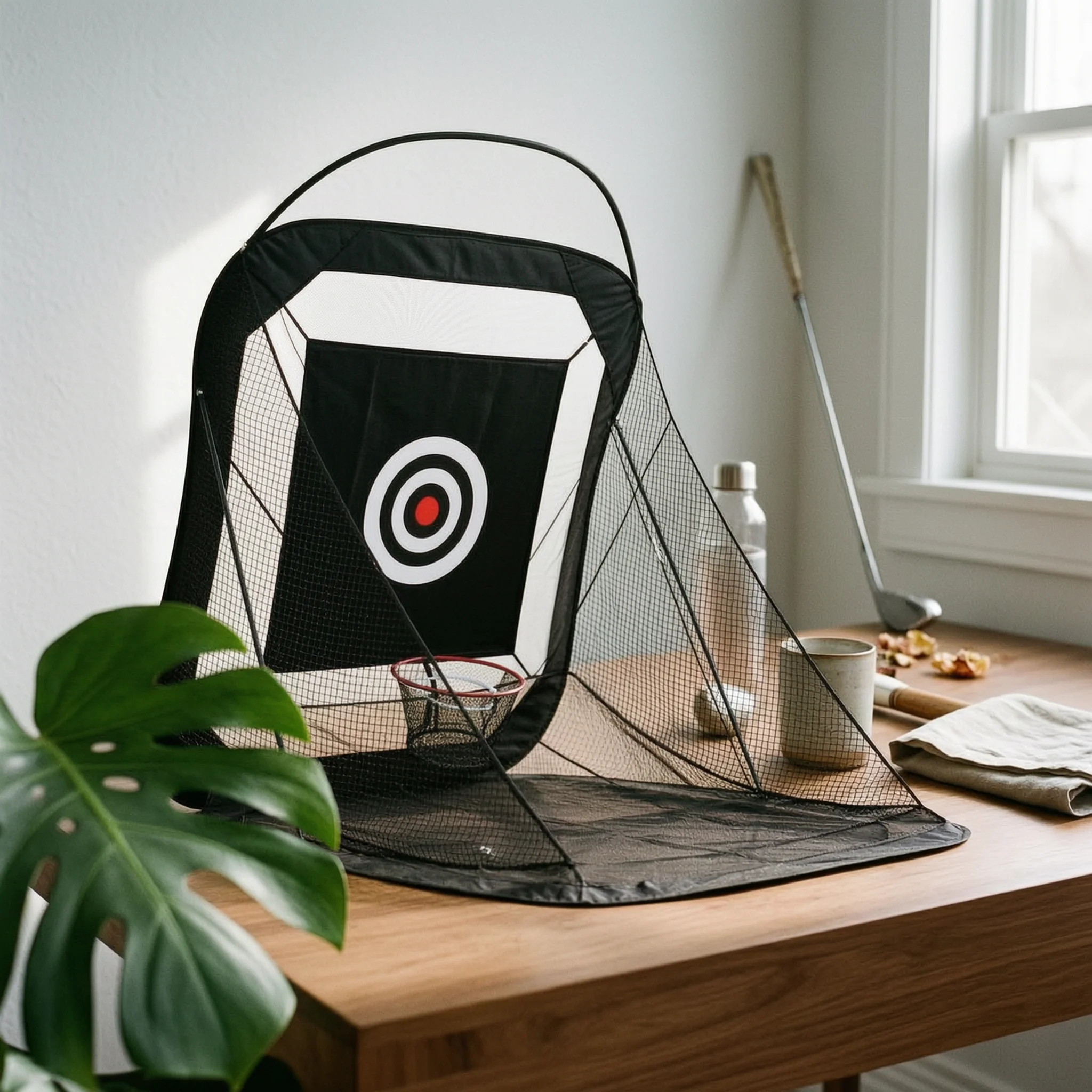 Freestanding Golf Net with Bullseye Target Impact-resistant Golf Chipping Net Training Gear for Backyard Practice