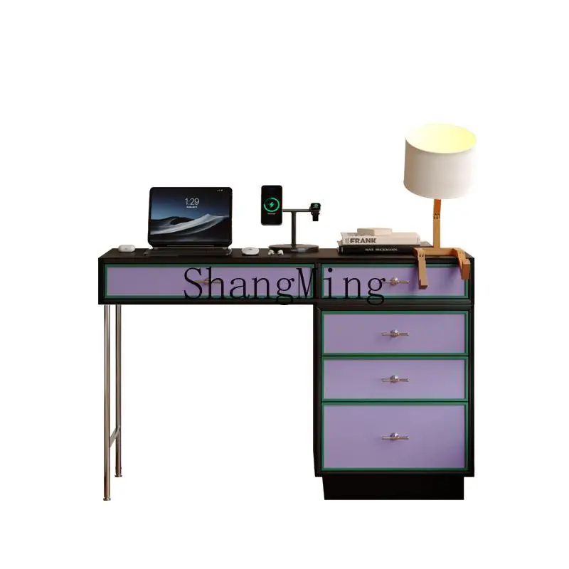 

ZYY antique dresser contrasting color storage table small apartment retro paint makeup table