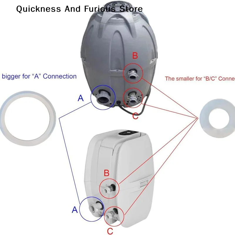 【TO】Connector Seal Gasket Set Air Pump Gasket Compatible With Bestway Coleman SaluSpa Lay-Z-Spa Inflatable Hot Tub Gasket