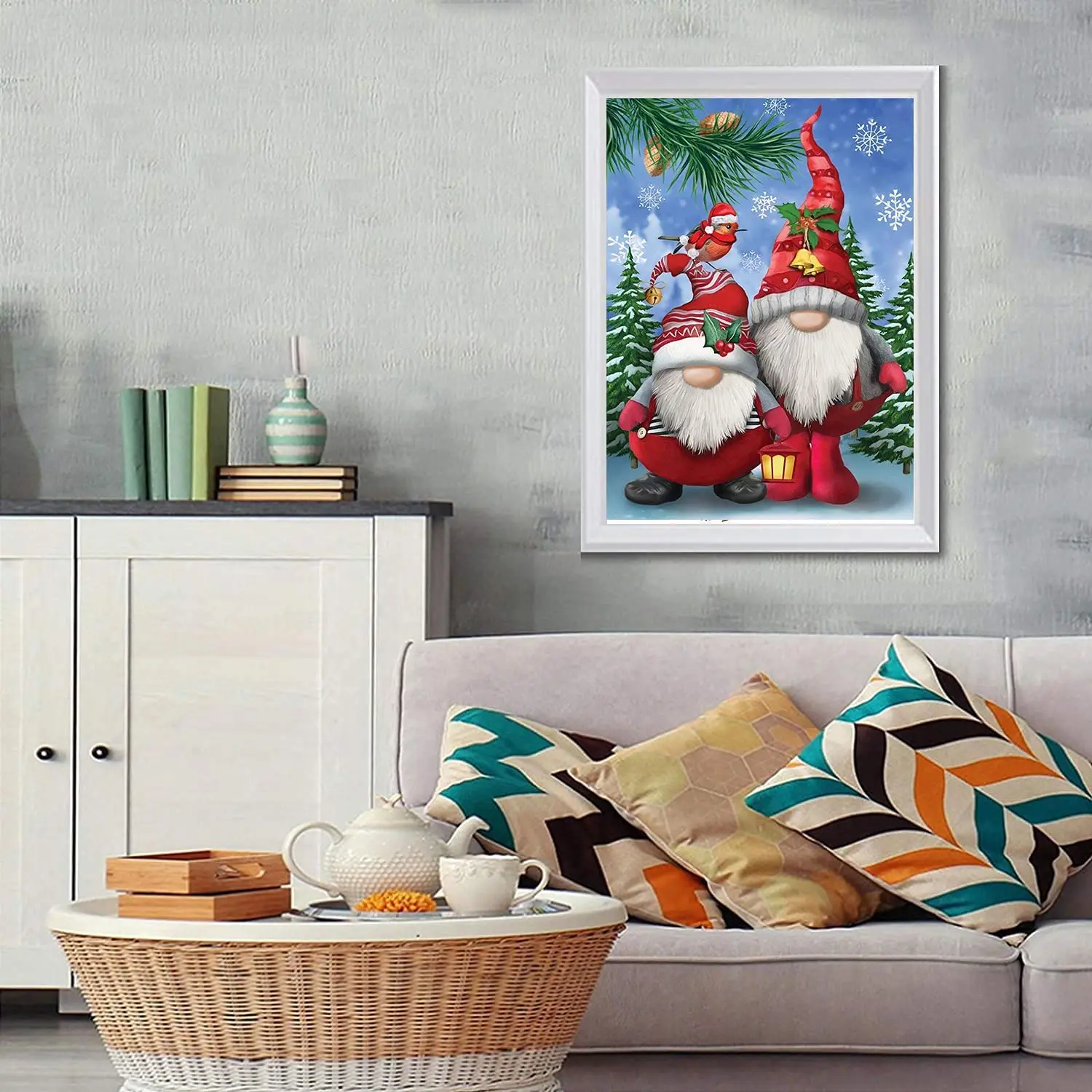 عيد الميلاد الماس اللوحة التماثيل أطقم للبالغين ، الحفر الكامل جولة الماس الفن اللوحة لديكور جدران المنزل 30X40 سم-POS