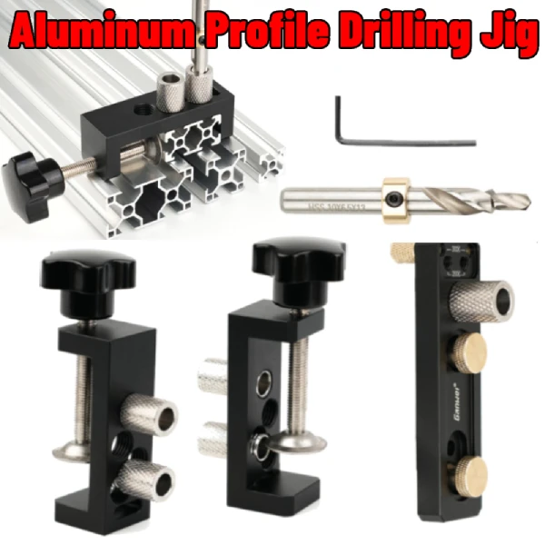 Aluminum Profile Drilling Jig For 20/30/40 Series DIY Tools Set Profile Punching Auxiliary Generic Jig Guide Drilling Positioner