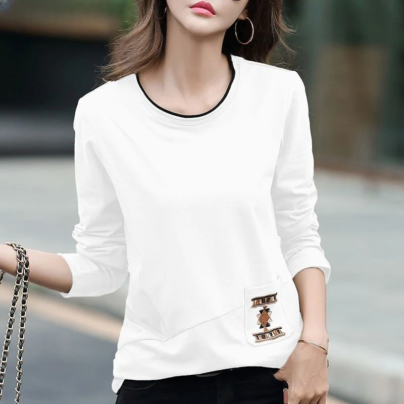 Tee Cotton 2024 Graphic Woman T-shirt White Top For Women Loose Clothing Xxl Trend Tshirt Offer High Quality Aesthetic Fitted O