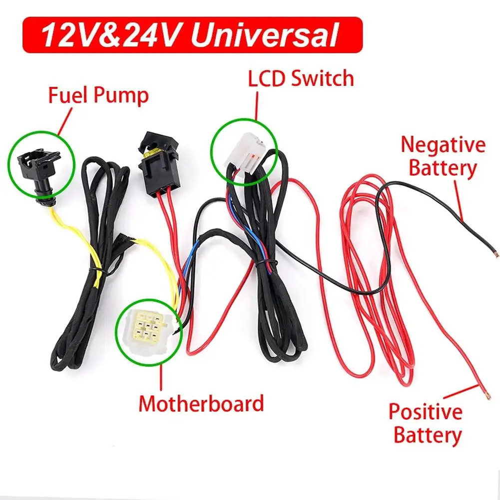 ชุดสายไฟอะแดปเตอร์สำหรับเครื่องทำความร้อนดีเซลแบบใช้ลม รูปทรงกลมและสามเหลี่ยม สำหรับเครื่องทำความร้อนดีเซลแบบจอดรถ Webasto Eberspacher 12V/24V