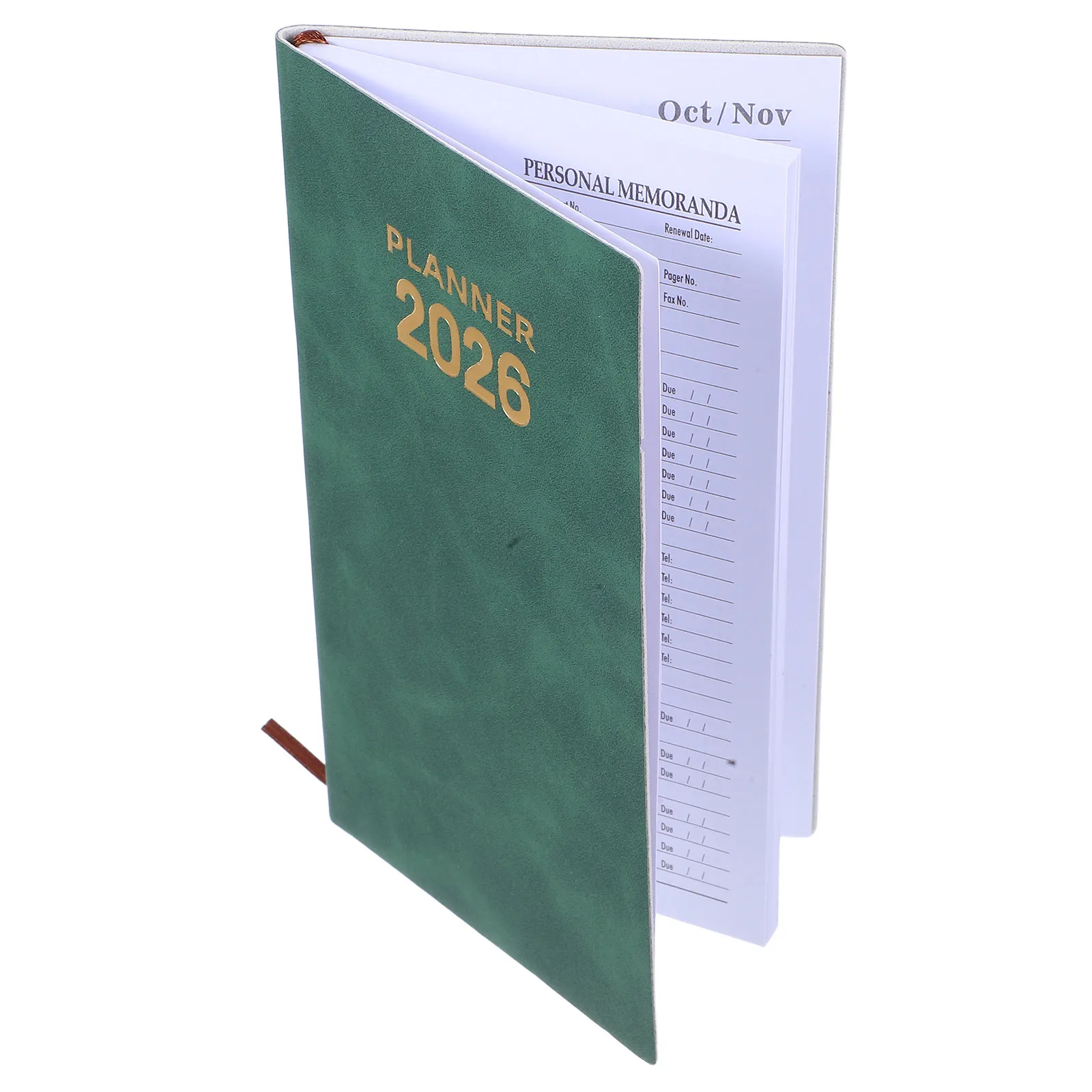 A6 Compact Planner Notebook Portable Pocket Size Faux Cover Lay Flat Sewn Binding Thick Paper Daily Weekly Schedule