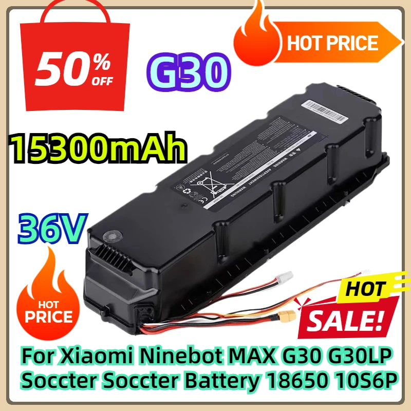 For Xiaomi Ninebot MAX G30 G30LP Soccter G30 36V Soccter Battery 18650 10S6P 15.3Ah