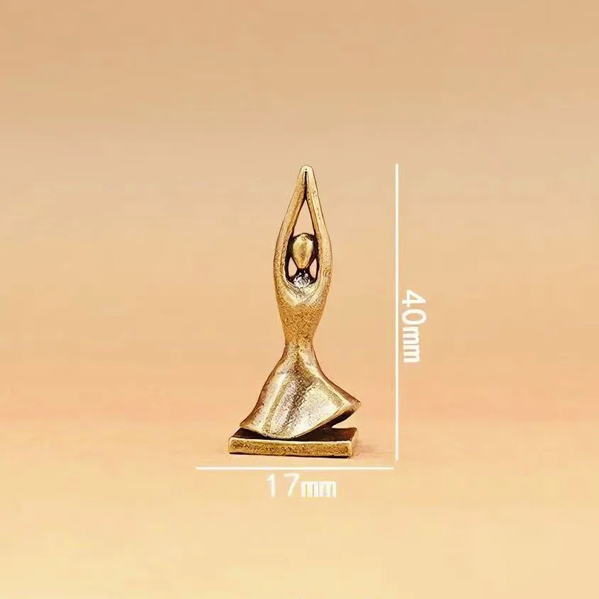 النحاس اليوغا فتاة تمثال ديكور المنزل الشكل زخرفة الشمال غرفة المعيشة الفاخرة مجردة شخصية حلية #4