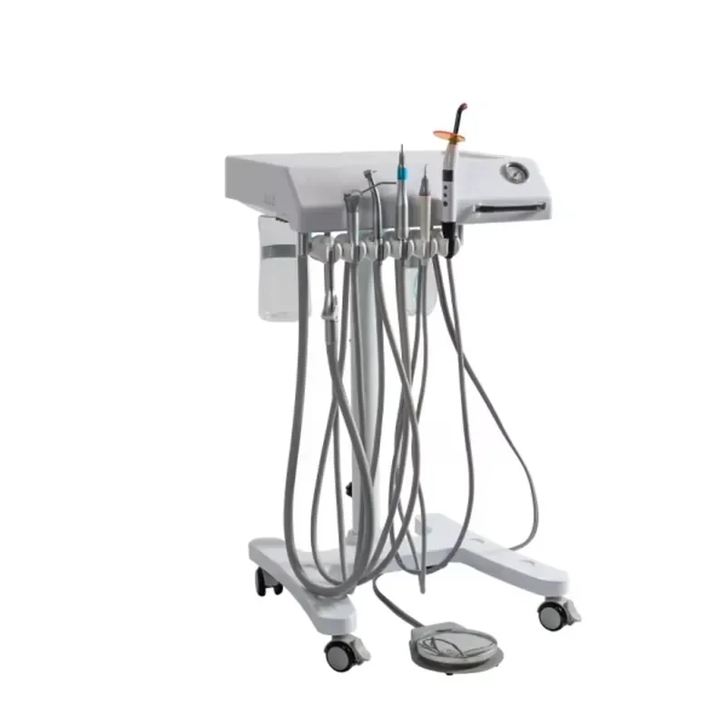 Factory Price Mobile Dental Treatment Cart Electric Turbine Instrument Simple Design Plastic Dental Cart CE Certified 600W