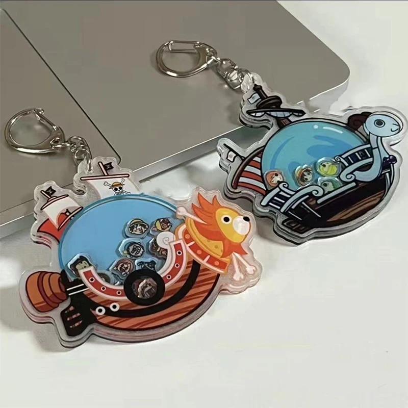 

One Piece Keychain Anime Luffy Zoro Sanji Doll Acrylic Pendant Key School Backpack Pendant Cartoon Key Ring for Men Women Gift