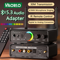RGB Bluetooth 5.3 Audio Transmitter Receiver DAC Digital to Analog Conversion DSP 6.5MM Microphone Karaoke Hifi Wireless Adapter