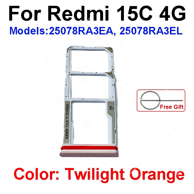For Xiaomi Redmi 15 15C 4G 5G Internal SIM Card Tray Reader and Socket Complete SIM Card Reader Holder Holder Module