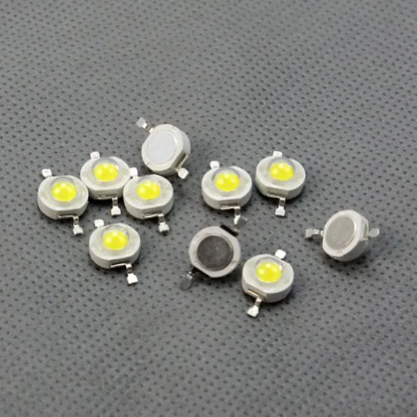 10Pcs 3W High Power LED Lamp Beads 45Mil Chip Cool White 6000-6500K Dc 3.4-3.6V 350-600Ma for Aquarium Decoration Studio