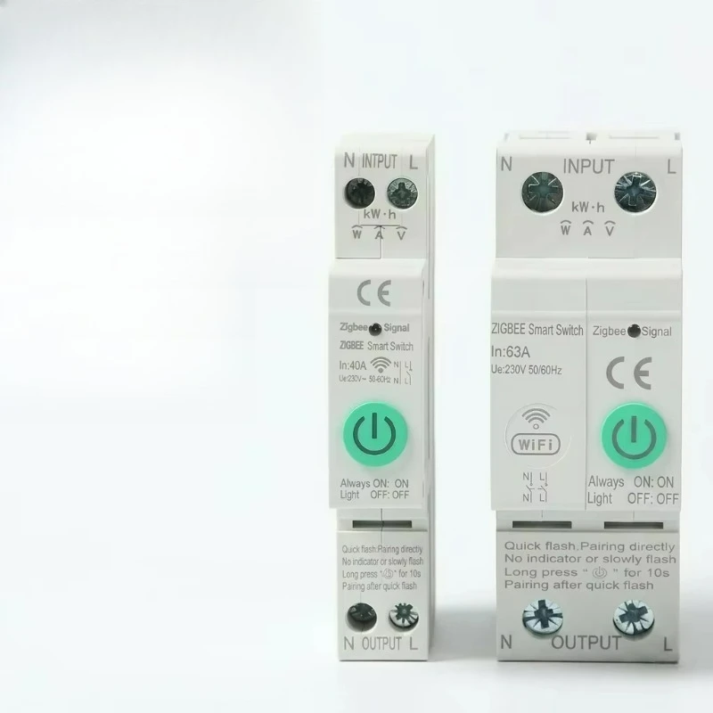 Smart DIN Rail Circuit Breaker 10-63A Power Monitoring 1P 2P 90-240V Remote Switch Smart Home Alexa/Google