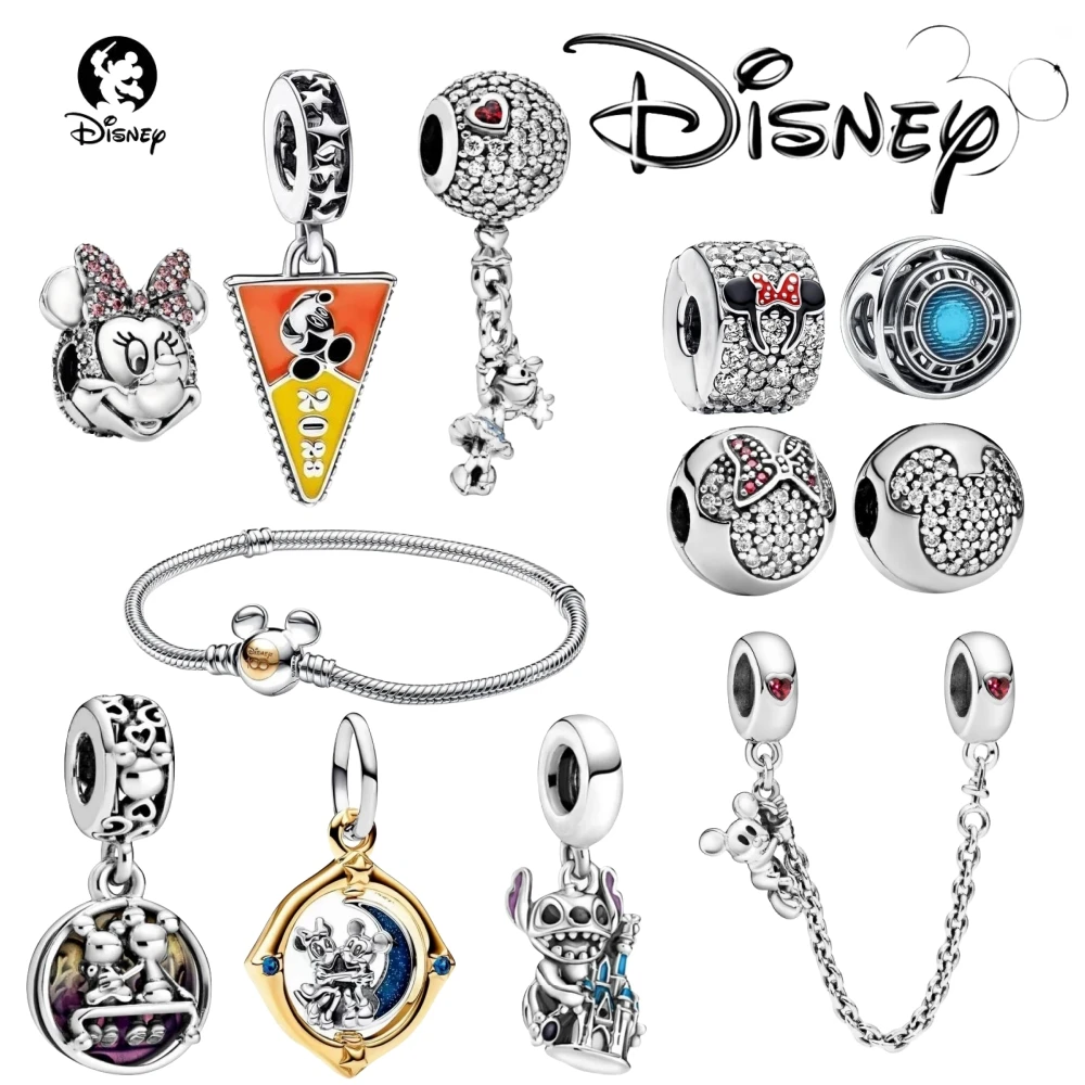 Silver Plated 925 Disney Charm Bead Pendant Michimini Women's Fit Original Pandora Bracelet DIY Bead Jewelry