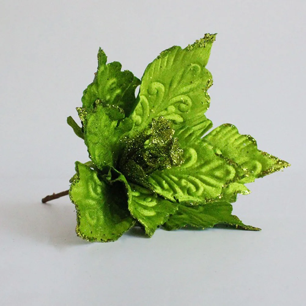 4 قطعة بريق زهور عيد الميلاد الاصطناعية زينة شجرة عيد الميلاد زهرة للمنزل عيد الميلاد نافيداد الحلي ديكور السنة الجديدة #3