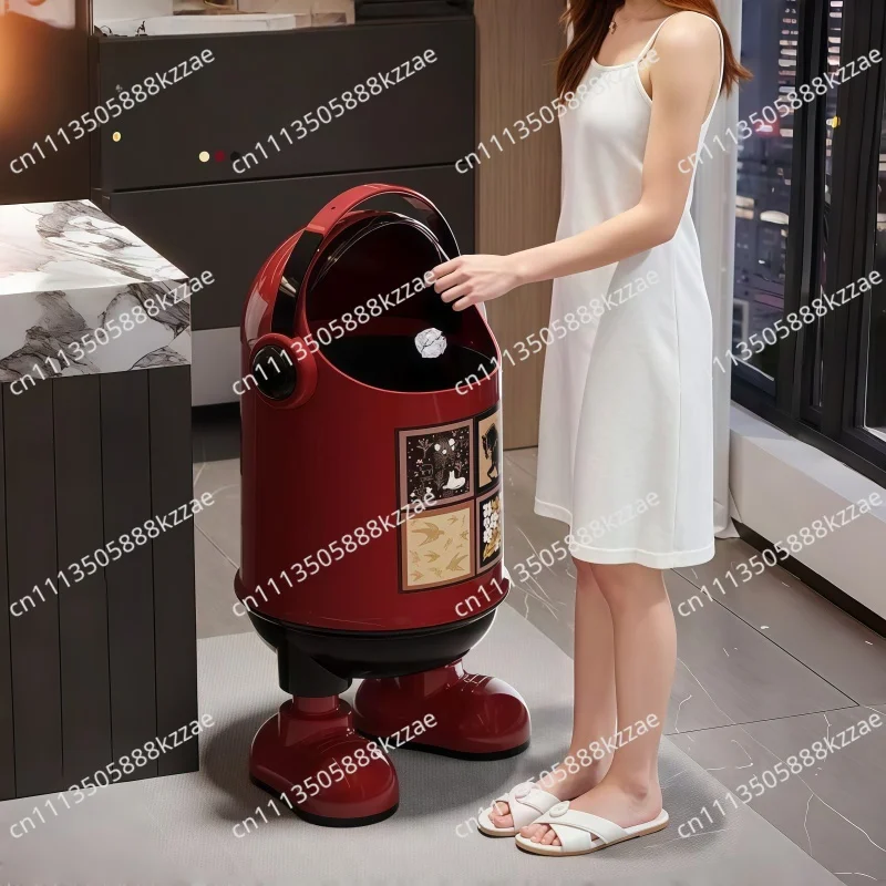 2026 Large Capacity Creative Cartoon Astronaut Trash Can Year Of The Horse Style Wastebasket For Kitchen Room Home Office