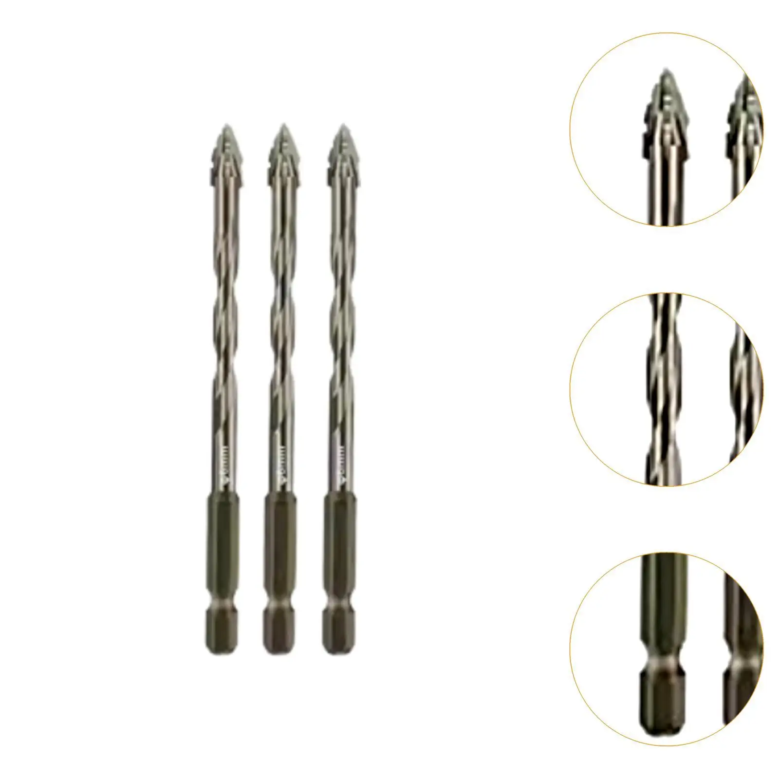 Durable Skewed Head Eccentric for Ceramic Tile Glass Concrete Wood Alloy Construction Hexagon Shank Smooth Drilling Action