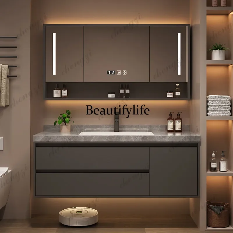 M02 Luxury Furniture Home Washing Machine Cabinet With Sink Under The Narrow Bathroom Cabinet