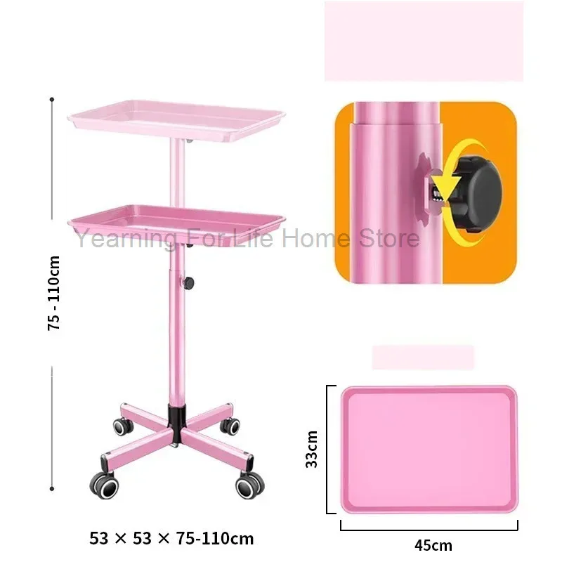 

Pink Salon Trolley Simple Barber Tools Vintage Folding Trolleys Salon Hair Equipment Carrito Organizador Con Ruedas Carrello