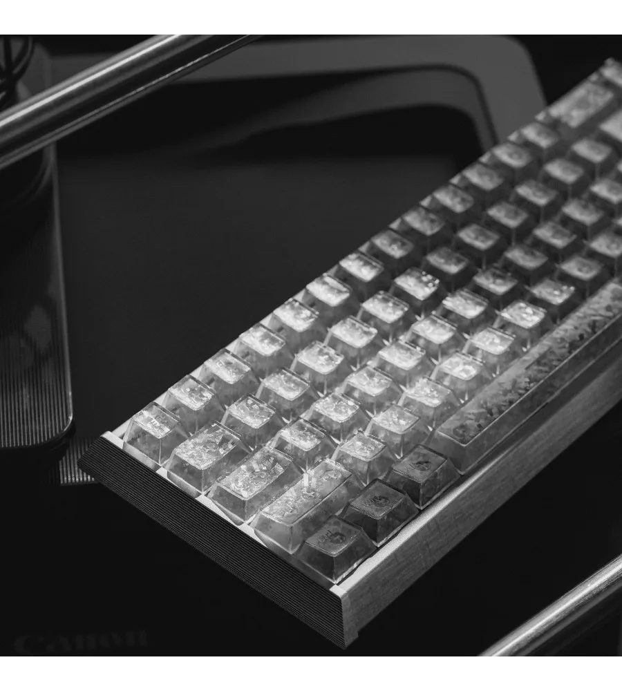 Zhengke translucent and suitable wooting magnetic switch mechanical keyboard keycaps original white forged carbon texture