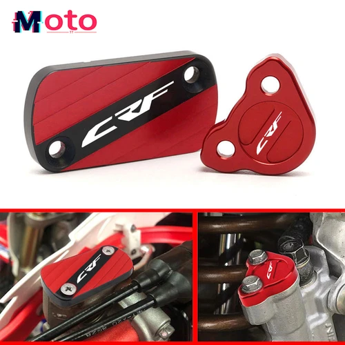 Para HONDA CRF450R CRF250R CRF150R CRF250X CRF450X CRF 450 RX 450L cubierta de bomba de depósito de freno delantero de motocicleta tapa de líquido de aceite trasero