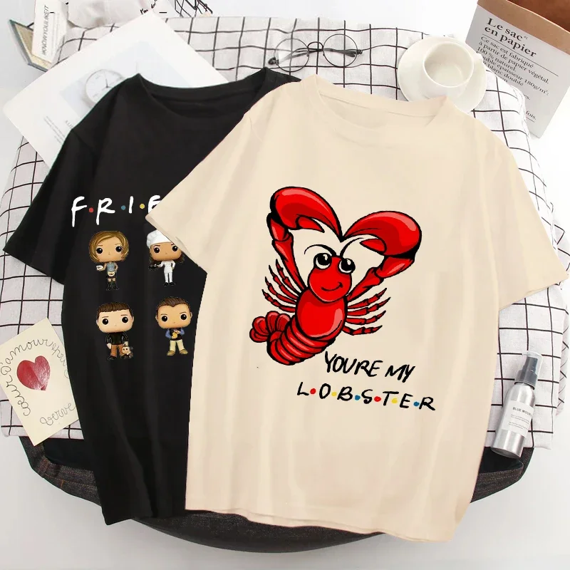 Fashion Friends Tv Show Funny Cartoon T Shirt Women Graphic Best Friends Harajuku T-shirt Korean Style Tshirt Vintage Top Female