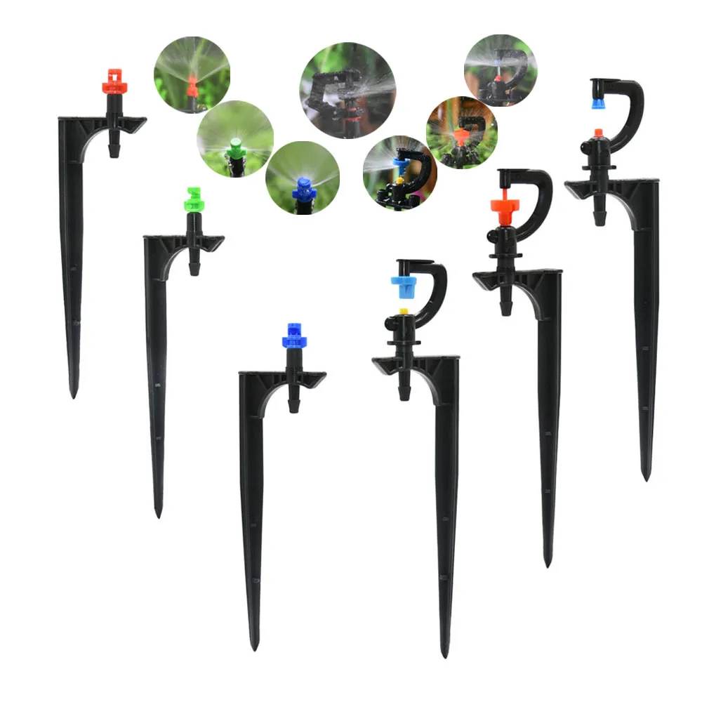 8pcs 180 360 Degree Rotating Micro Sprinkler Nozzle G Type Hanging Nozzle For Garden Greenhouse Irrigation